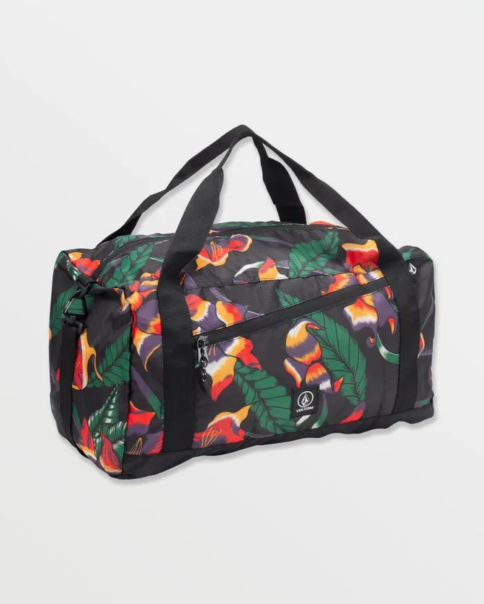 Bt Packable Duffel 8211 Black Floral Print Mens Volcom Bags and Backpacks