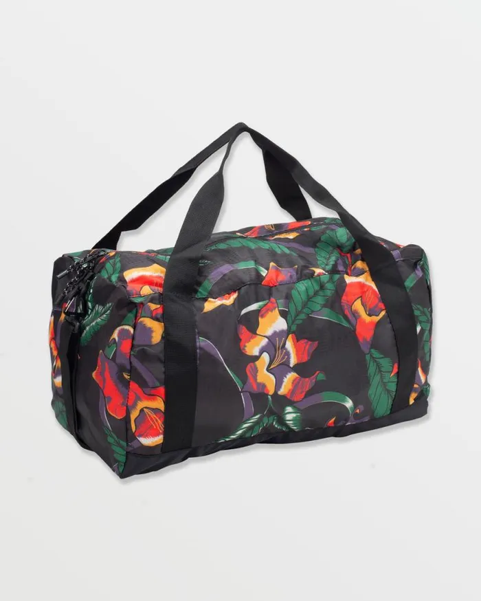 Bt Packable Duffel 8211 Black Floral Print Mens Volcom Bags and Backpacks