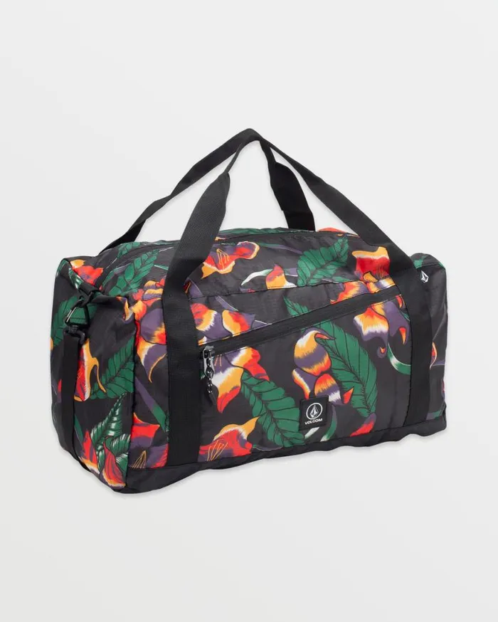 Bt Packable Duffel 8211 Black Floral Print Mens Volcom Bags and Backpacks