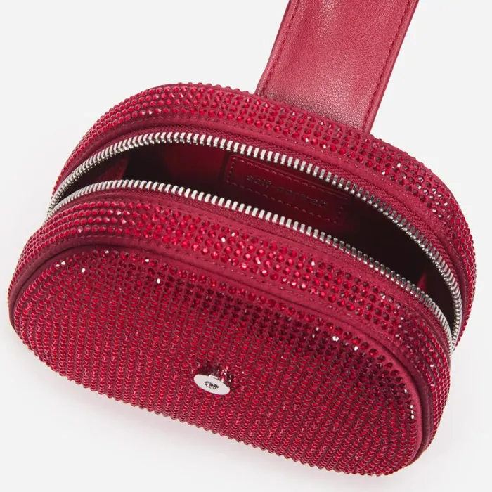 Burgundy Rhinestone Top Handle Micro Bag Women Self Portrait Micro Burgundy Rhinestone Top Handle Micro Bag Women Self Portrait Micro