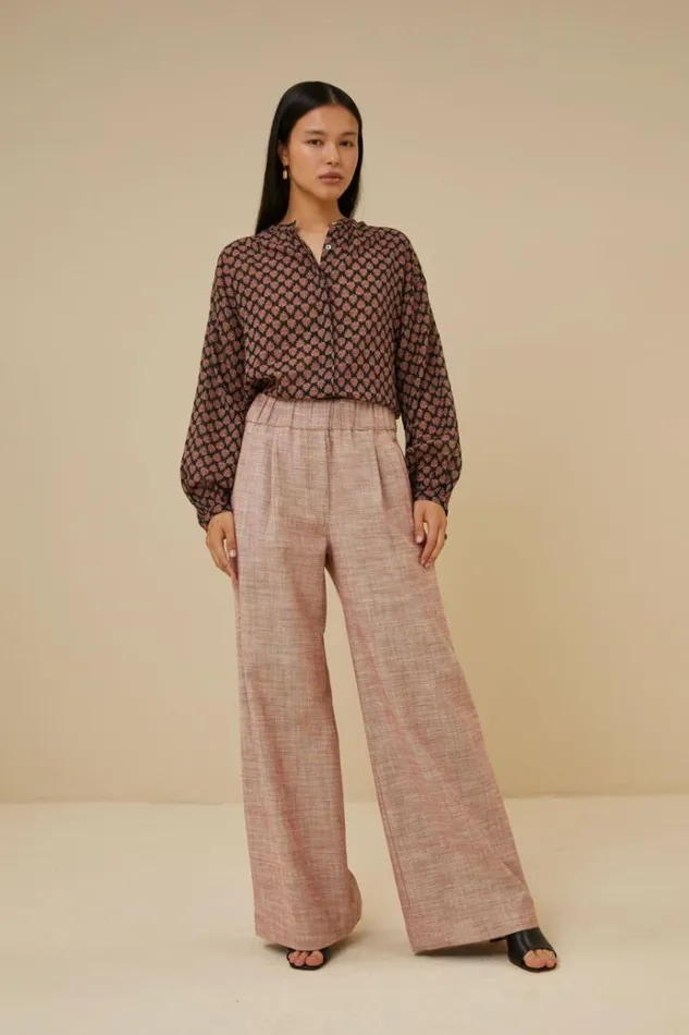 ByBar Blouses Vrouwelijk Cecile Leaf Blouse Leaf Print