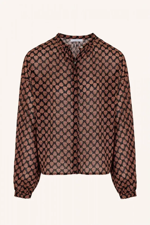 ByBar Blouses Vrouwelijk Cecile Leaf Blouse Leaf Print ByBar Blouses Vrouwelijk Cecile Leaf Blouse Leaf Print