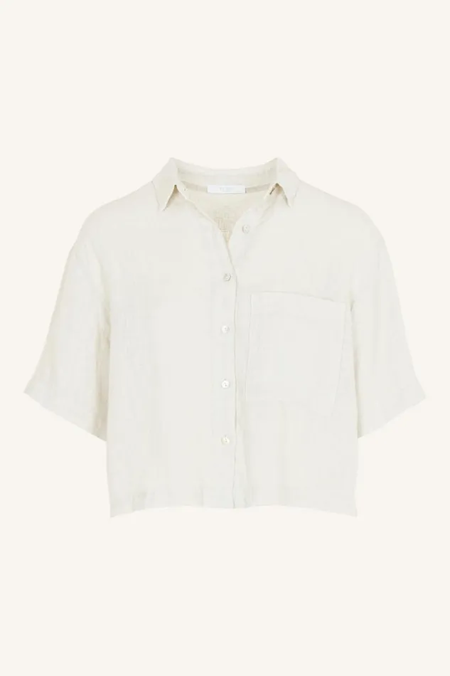 ByBar Blouses Vrouwelijk Cris Linen Blouse Cream ByBar Blouses Vrouwelijk Cris Linen Blouse Cream