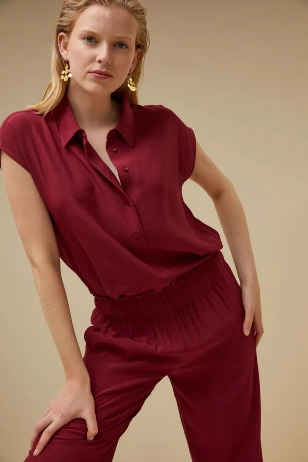 ByBar Blouses Vrouwelijk Kiek Viscose Top Grenache ByBar Blouses Vrouwelijk Kiek Viscose Top Grenache