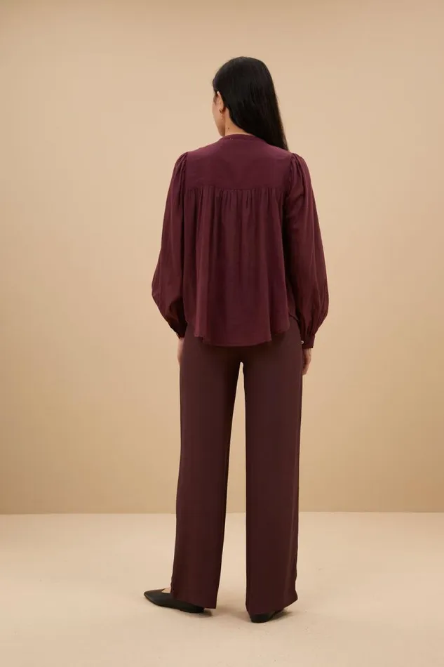 ByBar Blouses Vrouwelijk Meggie Voile Blouse Pecan ByBar Blouses Vrouwelijk Meggie Voile Blouse Pecan