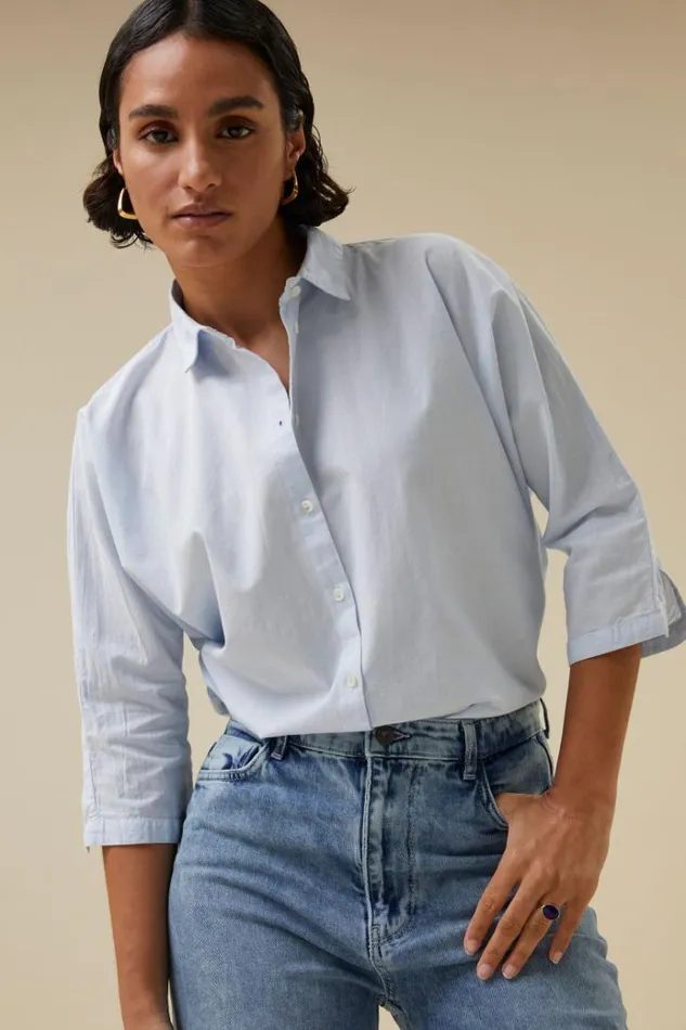 ByBar Blouses Vrouwelijk Norel Chambray Blouse Light Blue ByBar Blouses Vrouwelijk Norel Chambray Blouse Light Blue