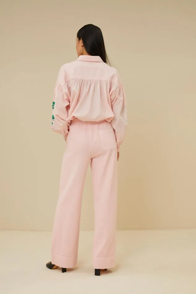 ByBar Broeken Vrouwelijk Mees Twill Pant Light Pink ByBar Broeken Vrouwelijk Mees Twill Pant Light Pink