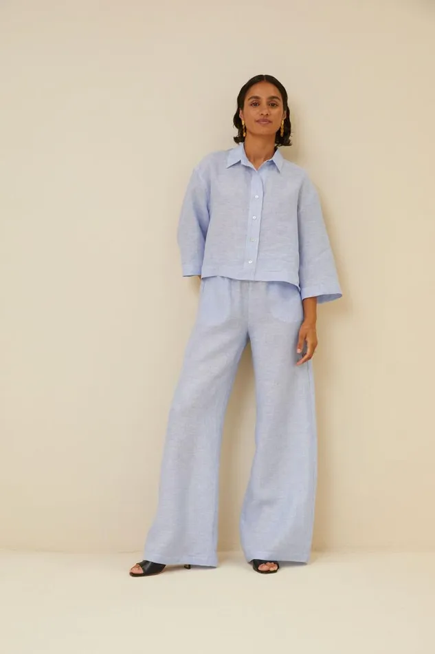 ByBar Broeken Vrouwelijk Randy Pinstripe Pant Sky Blue ByBar Broeken Vrouwelijk Randy Pinstripe Pant Sky Blue