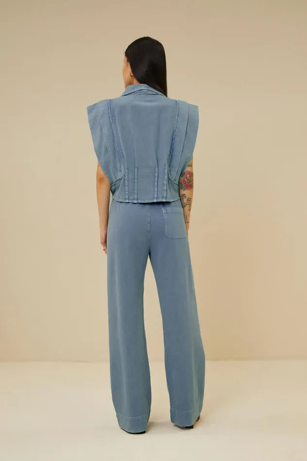 ByBar Gilets and Spencers Vrouwelijk Jane Sleeveless Denim Jacket Light Denim ByBar Gilets and Spencers Vrouwelijk Jane Sleeveless Denim Jacket Light Denim