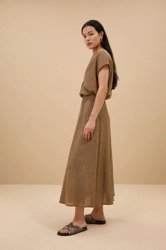 ByBar Rokken Vrouwelijk Juta Lurex Skirt Gold