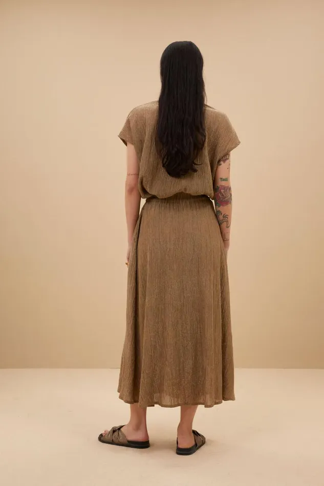 ByBar Rokken Vrouwelijk Juta Lurex Skirt Gold