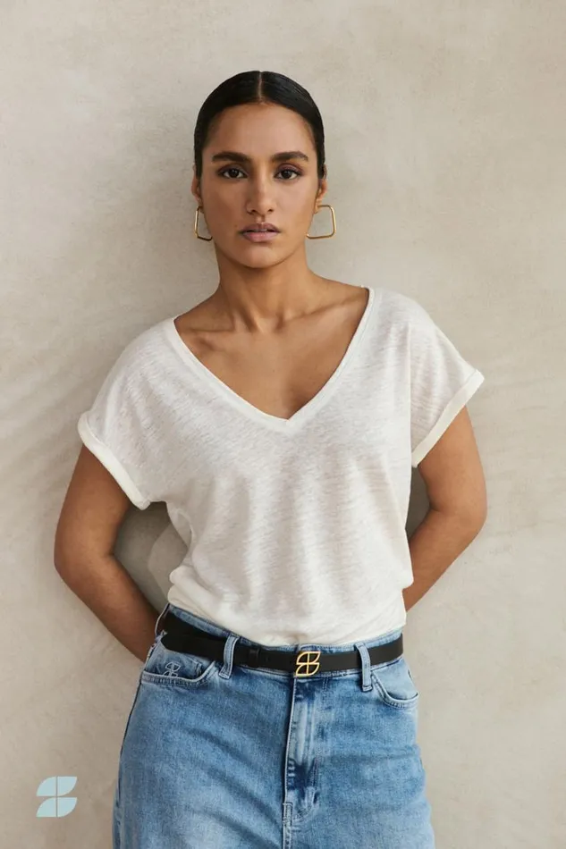 ByBar Tops and Shirts Vrouwelijk Mila Linen Top Off White