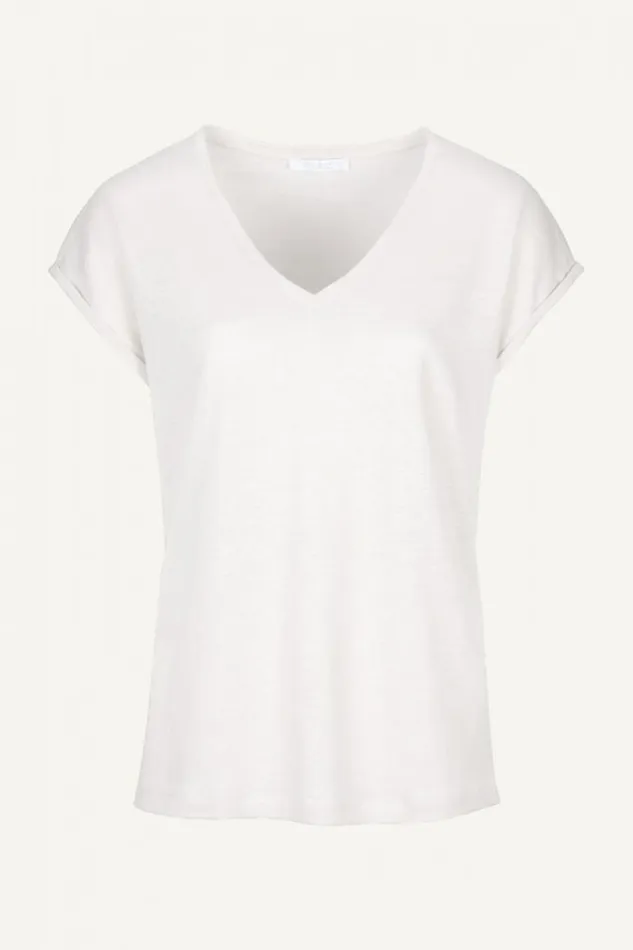 ByBar Tops and Shirts Vrouwelijk Mila Linen Top Off White ByBar Tops and Shirts Vrouwelijk Mila Linen Top Off White