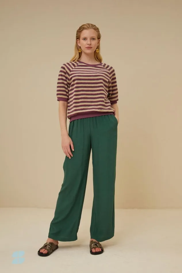 ByBar Tops and Shirts Vrouwelijk Neva Slub Stripe Top Grape