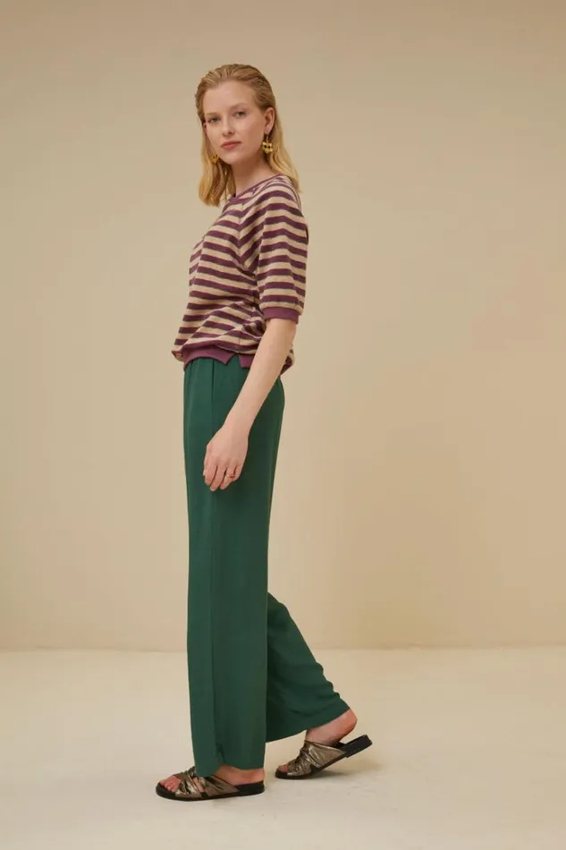ByBar Tops and Shirts Vrouwelijk Neva Slub Stripe Top Grape ByBar Tops and Shirts Vrouwelijk Neva Slub Stripe Top Grape
