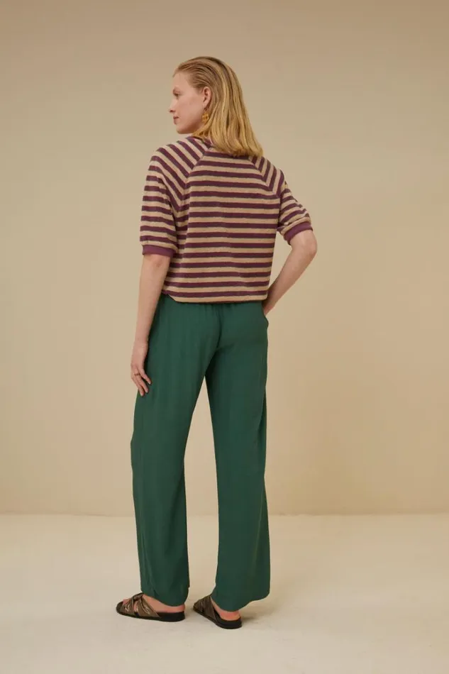 ByBar Tops and Shirts Vrouwelijk Neva Slub Stripe Top Grape ByBar Tops and Shirts Vrouwelijk Neva Slub Stripe Top Grape