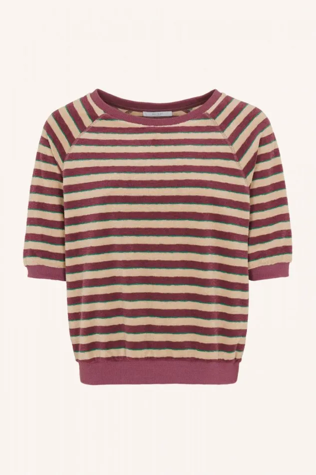 ByBar Tops and Shirts Vrouwelijk Neva Slub Stripe Top Grape ByBar Tops and Shirts Vrouwelijk Neva Slub Stripe Top Grape