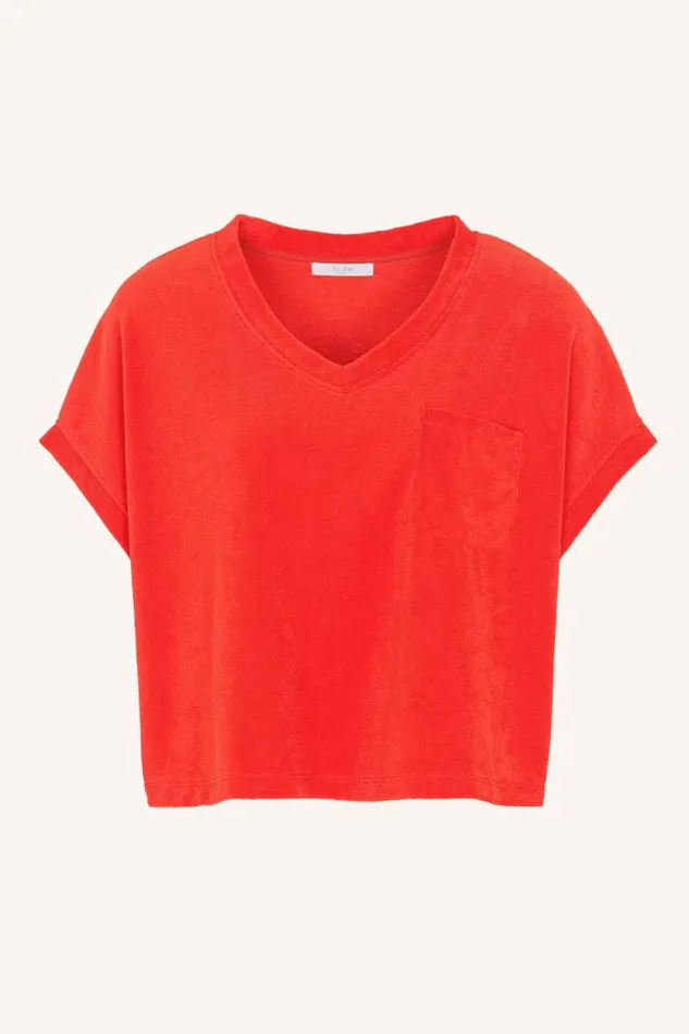 ByBar Tops and Shirts Vrouwelijk Tammie Slub Top PoppyRed ByBar Tops and Shirts Vrouwelijk Tammie Slub Top PoppyRed