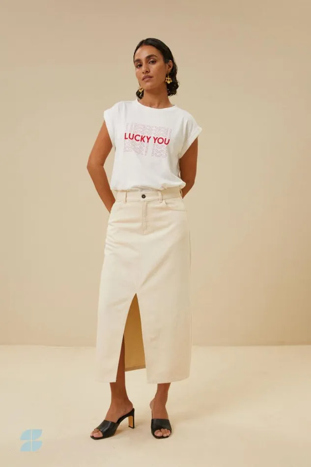 ByBar Tops and Shirts Vrouwelijk Thelma Lucky You Top Off White