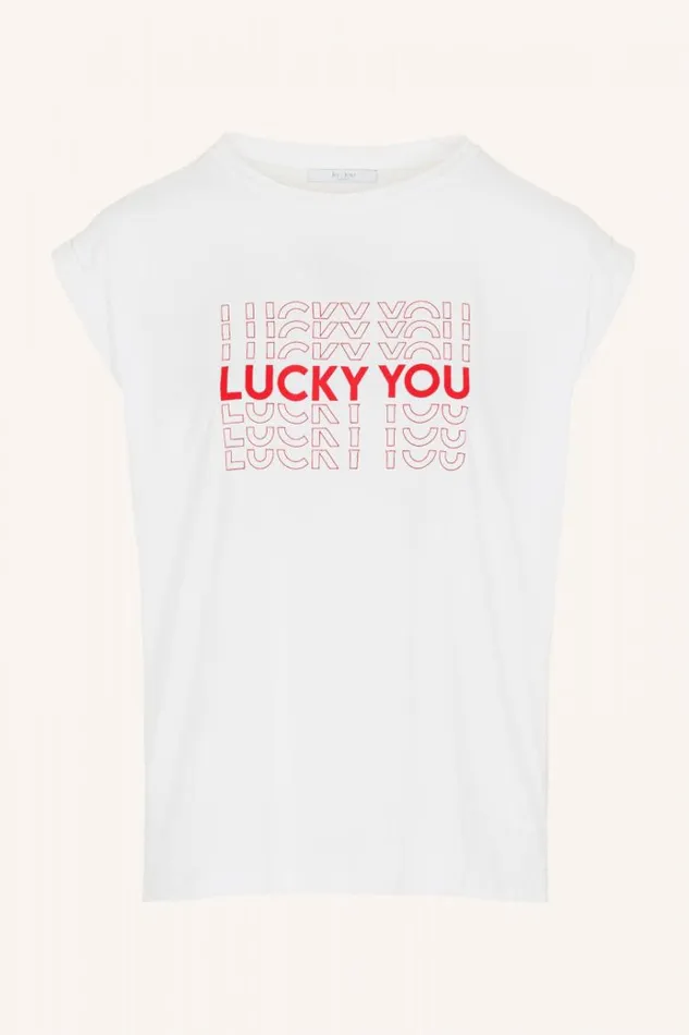 ByBar Tops and Shirts Vrouwelijk Thelma Lucky You Top Off White ByBar Tops and Shirts Vrouwelijk Thelma Lucky You Top Off White
