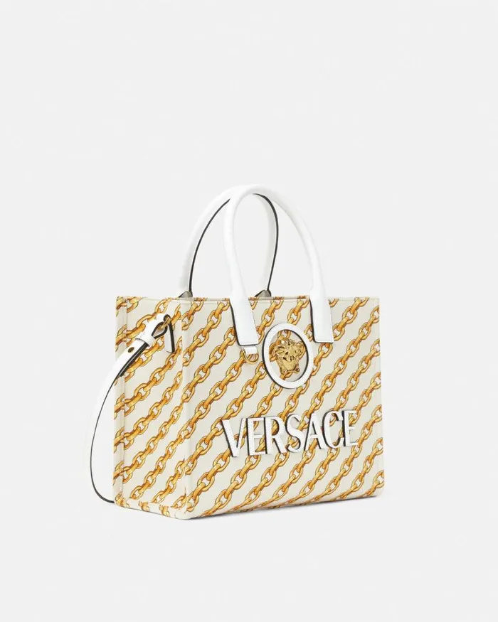 Chain Stripes La Medusa Small Tote Bag Print Women Versace Totes