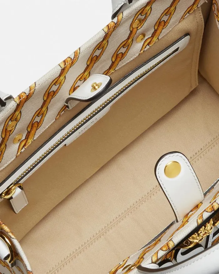 Chain Stripes La Medusa Small Tote Bag Print Women Versace Totes