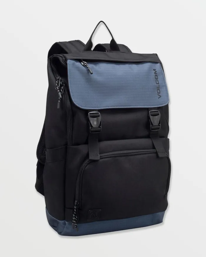 Charter Fold Over Backpack 8211 Storm Blue Mens Volcom Bags and Backpacks