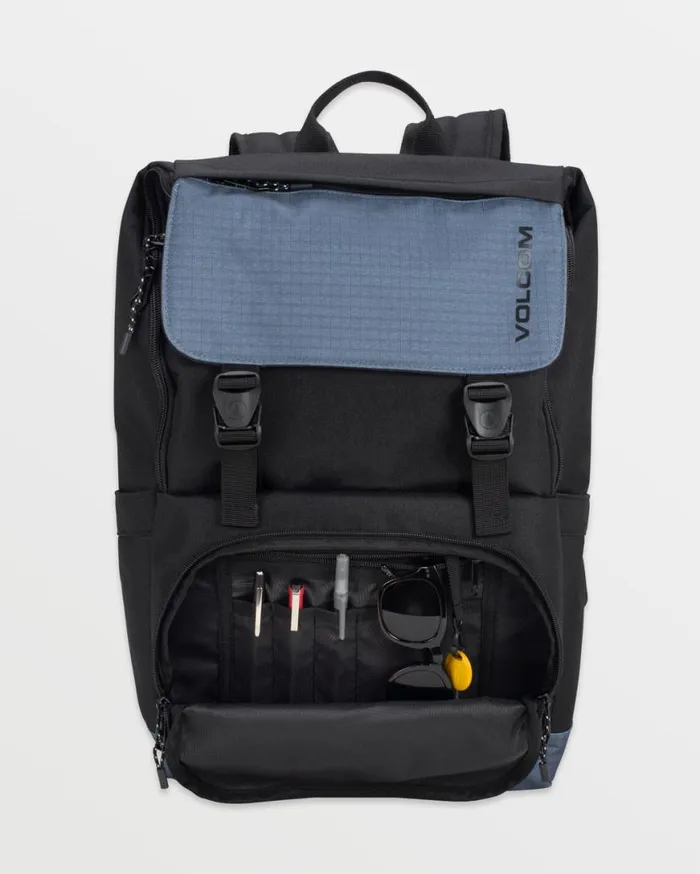 Charter Fold Over Backpack 8211 Storm Blue Mens Volcom Bags and Backpacks
