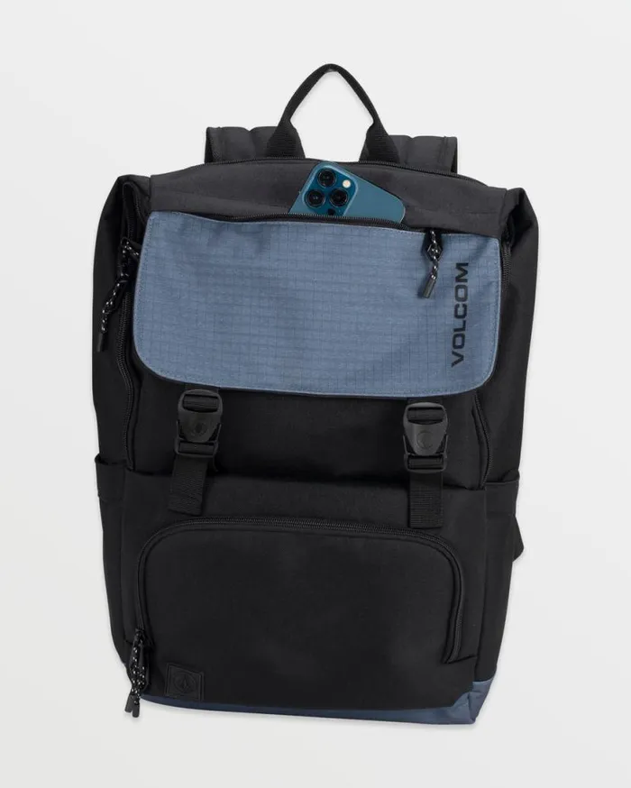 Charter Fold Over Backpack 8211 Storm Blue Mens Volcom Bags and Backpacks