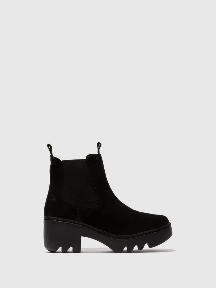 Chelsea Ankle Boots TRIG514FLY OIL SUEDE BLACK Women Fly London Ankle Boots