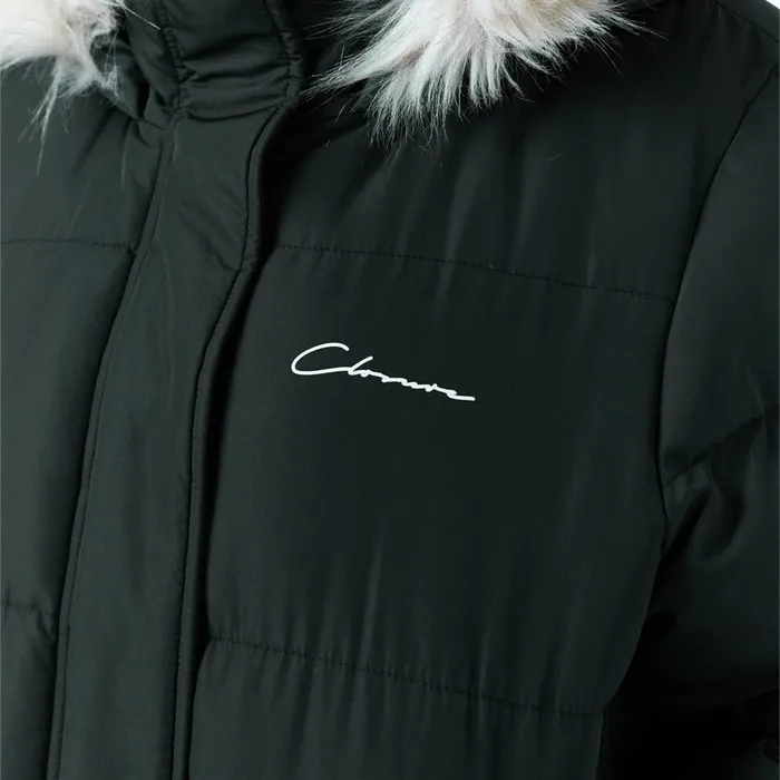 Closure London Faux Fur Cropped Puffer Black Women Coats and Jackets
