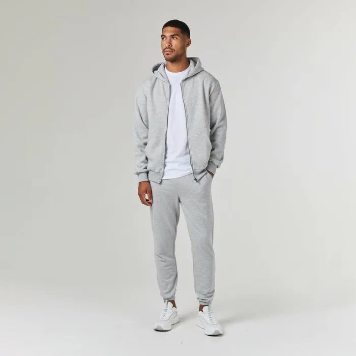 Closure London Relaxed Fit Full Zip Tracksuit Grey Marl Men Tracksuits
