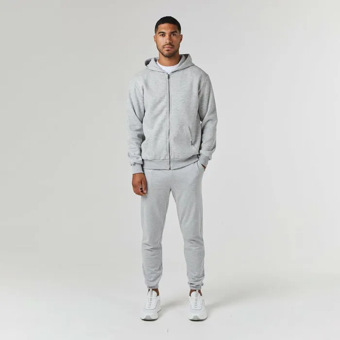 Closure London Relaxed Fit Full Zip Tracksuit Grey Marl Men Tracksuits