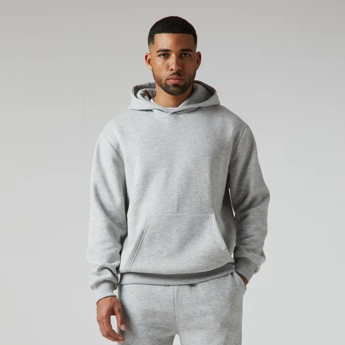 Closure London Relaxed Fit Open Hem Tracksuit Grey Marl Men Tracksuits
