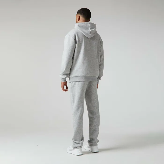 Closure London Relaxed Fit Open Hem Tracksuit Grey Marl Men Tracksuits