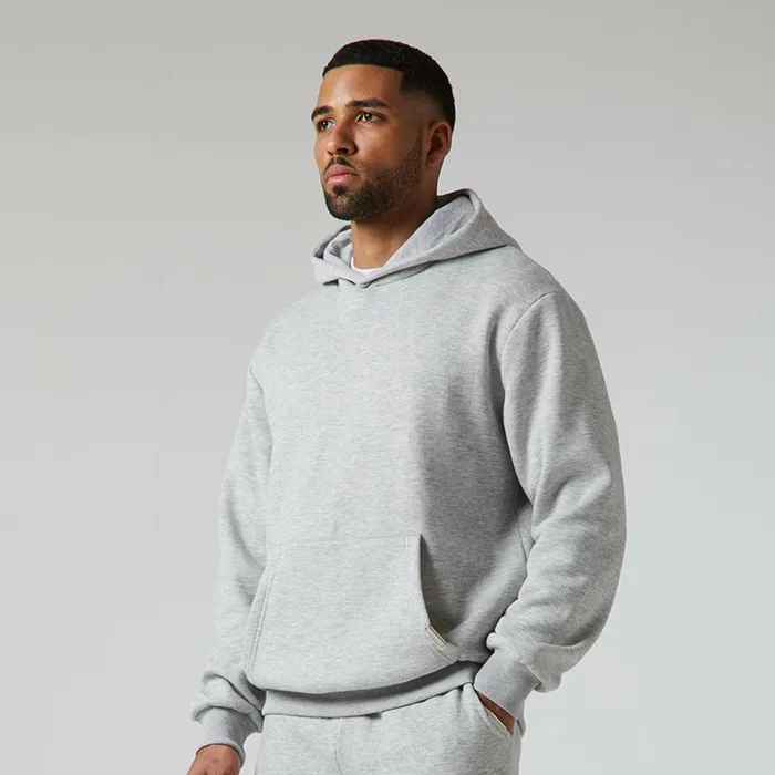 Closure London Relaxed Fit Open Hem Tracksuit Grey Marl Men Tracksuits