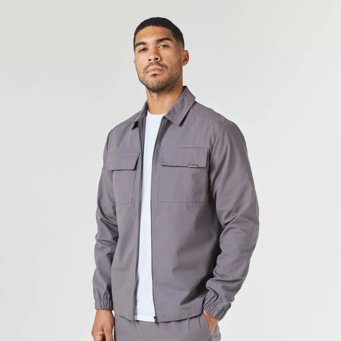 Closure London Smart Utility Overshirt Charcoal Men Overshirts