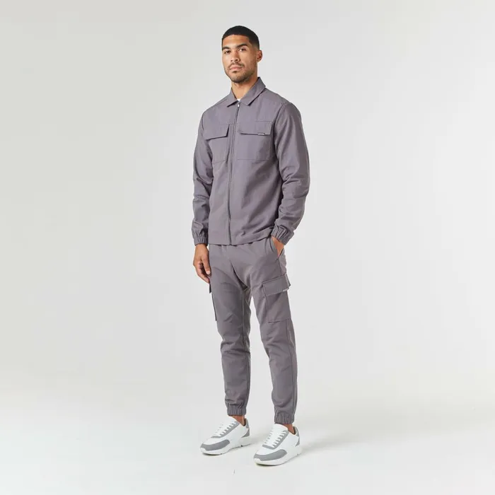 Closure London Smart Utility Overshirt Charcoal Men Overshirts