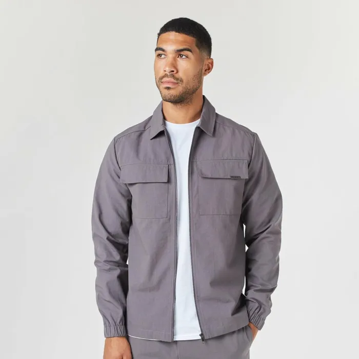 Closure London Smart Utility Overshirt Charcoal Men Overshirts