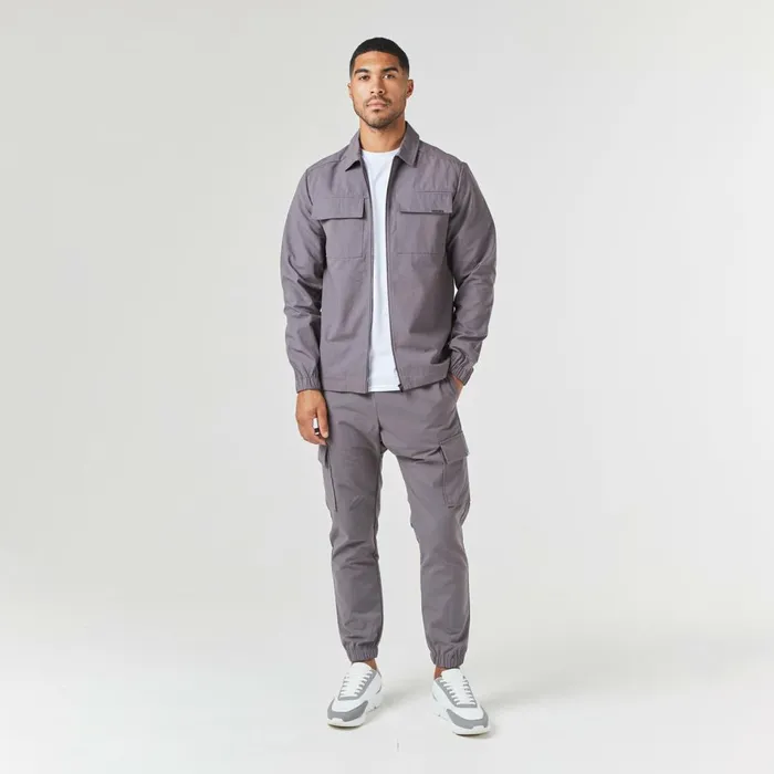 Closure London Smart Utility Overshirt Charcoal Men Overshirts