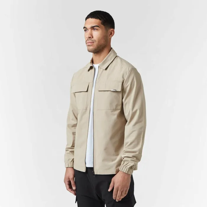 Closure London Smart Utility Overshirt Sand Men Overshirts