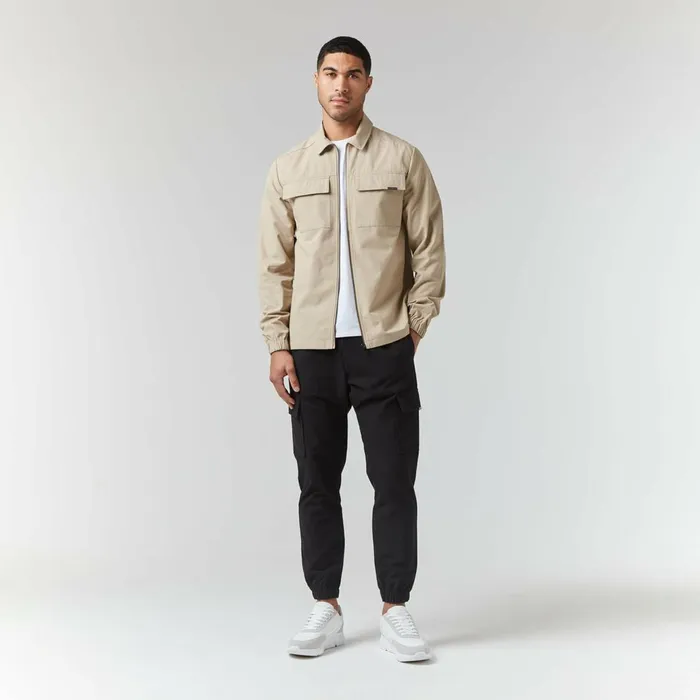 Closure London Smart Utility Overshirt Sand Men Overshirts