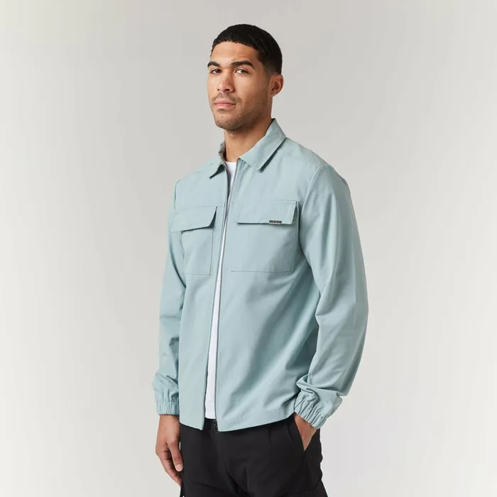 Closure London Smart Utility Overshirt Washed Teal Men Overshirts