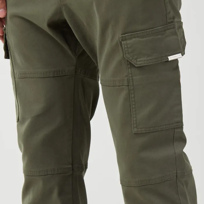 Closure London Washed Open Hem Cargo Pants Khaki Men Pants