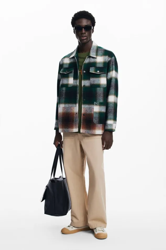 Coats And Jackets Men Desigual Lumberjack Shirt Green