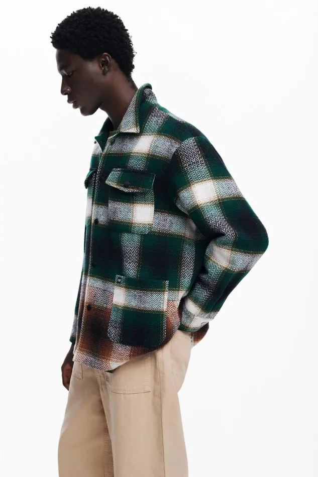 Coats And Jackets Men Desigual Lumberjack Shirt Green
