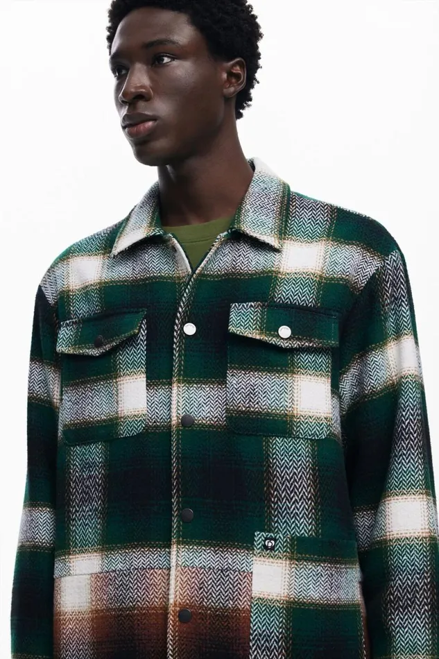 Coats And Jackets Men Desigual Lumberjack Shirt Green