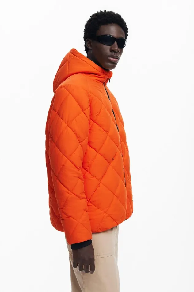 Coats And Jackets Men Desigual Padded Coat Orange