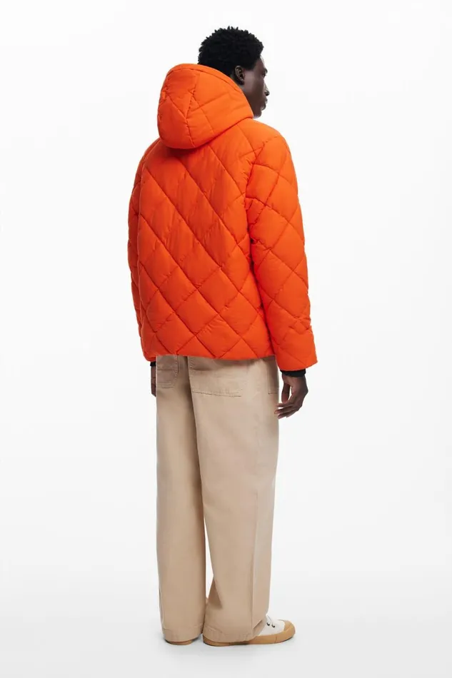 Coats And Jackets Men Desigual Padded Coat Orange