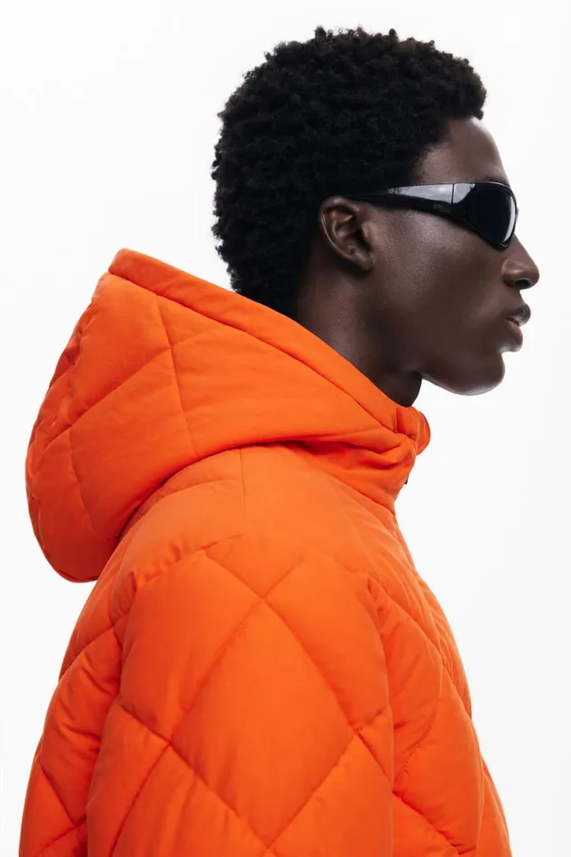 Coats And Jackets Men Desigual Padded Coat Orange